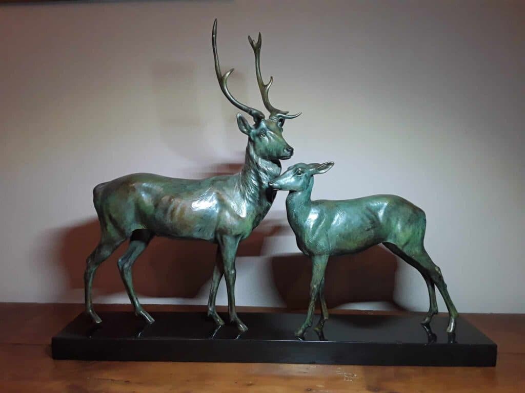 Estimation Bronze Cerf et Biche Louis Riche sur Socle Marbre
