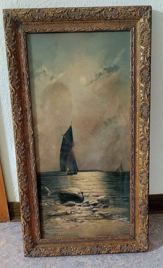 “Estimation d’un tableau de Georg Romin : 32,5cm x 57,5cm”