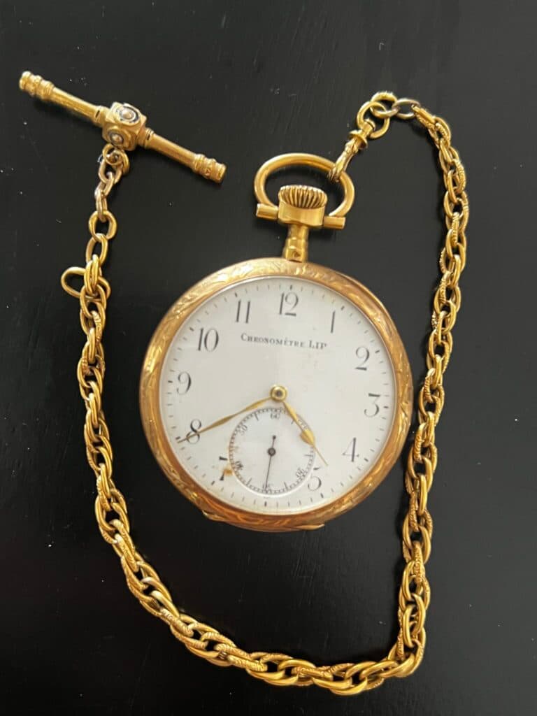 Estimation précise de la valeur d’une Montre chronomètre à Gousset LIP en or exceptionnellement préservée